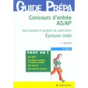 Concours D'Entree A s/ Ap - Epreuve Orale