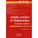 Annales Corrigees De Mathematiques Et Autres Exercices Bts Groupement D
