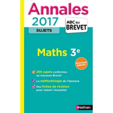 Annales Brevet 2017 Maths 3e - Sujets